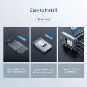 Orico Storage - Case - 3.5 inch USB3.0 transparent, Vertical - 3159U3