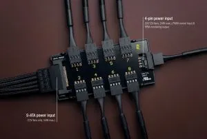 Noctua разклонител за вентилатори Fan Hub - 8 port PWM with SATA Power 5V/12V - NA-FH1