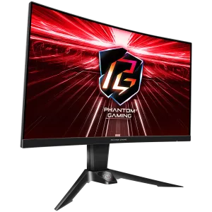 Asrock Curved Gaming Monitor, 27" QHD(2560x1440) 1500R VA, AG, 165 Hz, 110% sRGB, 4000:1, 550 cd/m², 178º/178º, 1ms (MPRT), Flicker-free, Hight, Swivel, Tilt Adjustment 2x 2W Speakers, 2x HDMI, 1x DP, 1x Audio, Wi-Fi Antenna, 3Y