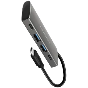 AXAGON HMC-4G2 2x USB-A + 2x USB-C, hub USB-C 3.2 Gen 2 10 Gbps, cablu USB-C de 13 cm