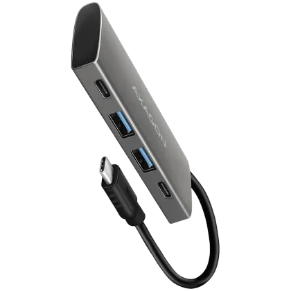 AXAGON HMC-4G2 2x USB-A + 2x USB-C, hub USB-C 3.2 Gen 2 10 Gbps, cablu USB-C de 13 cm