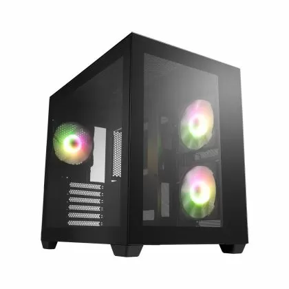 Cutie FSP CMT380 Negru ARGB TG, ATX Mid Tower, Negru