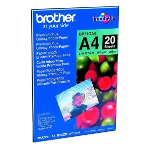 Hârtie foto lucioasă BROTHER albă 260g/m2 A4 20 coli 1 pachet