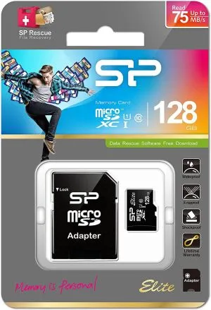 Card de memorie Silicon Power Elite, 128 GB, Micro SDHC/SDXC, UHS-I, Adaptor SD