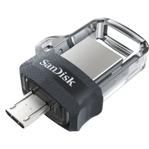 Unitate flash USB SanDisk Ultra Dual Drive m3.0, 64 GB, OTG, negru