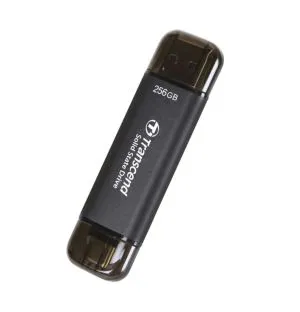 Hard disk Transcend 256 GB, SSD extern, ESD310C, USB 10 Gbps, tip C/A, negru