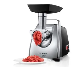 Meat mincer Bosch MFW67450, Meat mincer ProPower, 700W - 2000W, Discs: 3 / 4,8 / 8 mm; Sausage attachment; Attachment for kibbutz / meatballs; Fruit pressing attachment; Out: 3.5kg/min, Black