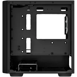 DeepCool CC360 ARGB, Turn Mid, Mini-ITX/Micro-ATX, 1xUSB3.0, 1xUSB2.0, 1xAudio, 3x120mm ventilatoare ARGB preinstalate, sticlă securizată, panou plasă, negru