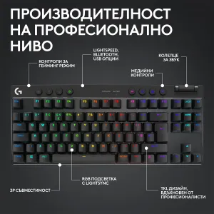 Tastatură mecanică pentru jocuri Logitech G Pro X TKL Lightspeed Tactile Switch