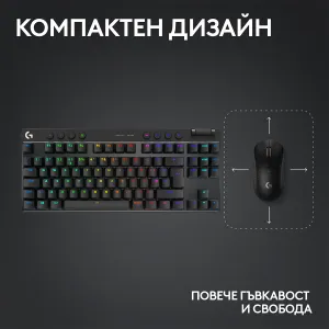 Tastatură mecanică pentru jocuri Logitech G Pro X TKL Lightspeed Tactile Switch