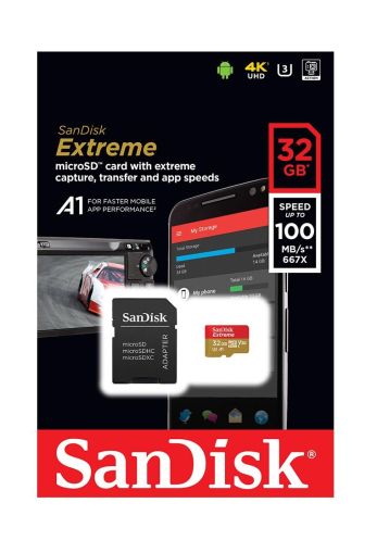 Card de memorie Card microSDHC Sandisk Extreme®, 32 GB, adaptor SD, clasa 10, U3