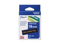 BROTHER P-Touch TZE-344 auriu pe negru 18mm