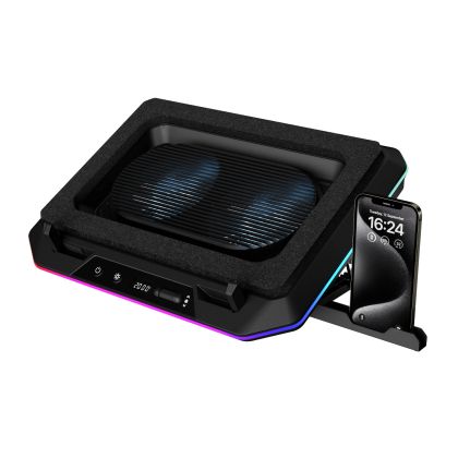 Gamdias Gaming Notebook Cooler 19" - AETHER P1 - USB-C/A Hub, RGB, Phone Stand