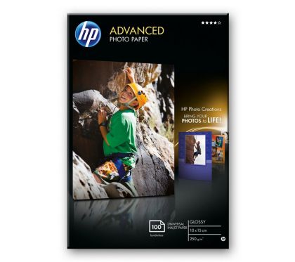 HP original Q8692A Advanced glossy photo paper Ink cartridge 250g/m2 100x150mm 100 sheets 1-pack borderless