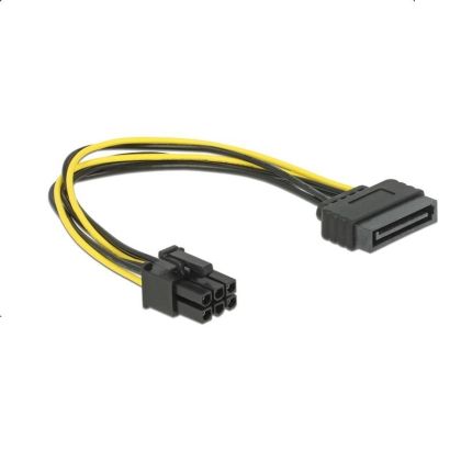 Cablu DeLock Power SATA 15 pini la 6 pini PCI Express, 20 cm