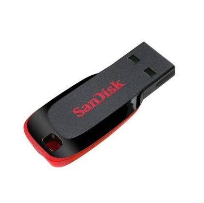 Stick de memorie USB SanDisk Cruzer Blade, 128 GB, USB 2.0, negru/roșu
