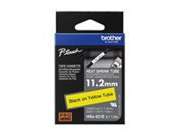 BROTHER Heat Shrink Tube Black on Yellow 11.2mm