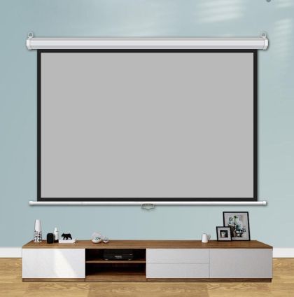 Estillo Wall screen 240x240 cm, white, black frame, 11kg