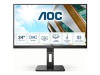 Monitor AOC 24P2QM, 23.8" VA WLED, 1920x1080@75Hz, 4ms GtG, 300cd m/2, 3000:1, 50M:1 DCR, Adaptive Sync, Low Blue Light, FlickerFree, 2Wx2, Tivelt, Tivelt, Tight, Tivelt D-SUB, DVI, HDMI, DP, hub USB