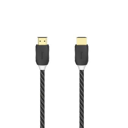 Cablu HAMA 205444, HDMI tată - HDMI tată, Ethernet, 1,5 m, conectori placați cu aur, negru