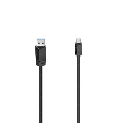 Cablu HAMA USB-C tată-USB-A tată, USB 3.2 Gen 1, 5Gbit/s, 0,75 m., Negru