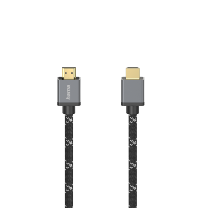 Cablu HAMA Ultra HD, HDMI mascul - HDMI mascul, 8K, 48GB/s, Metal, 1 m, Posl. conectori, negru