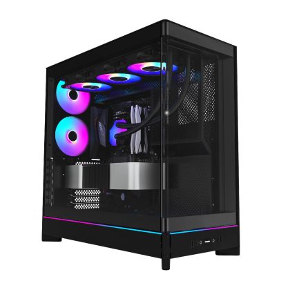 Montech Case ATX - HS02 PRO (B) - 5 x 120 mm ARGB Fans, USB-C, Black