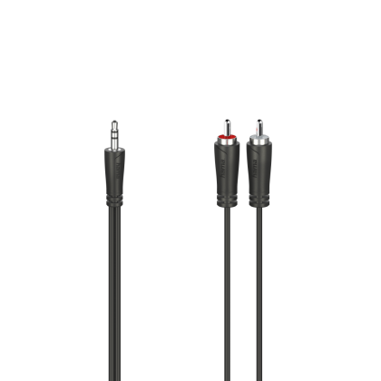 Cablu audio HAMA, mufă de 3,5 mm - 2 x RCA, 1,5 m, Negru