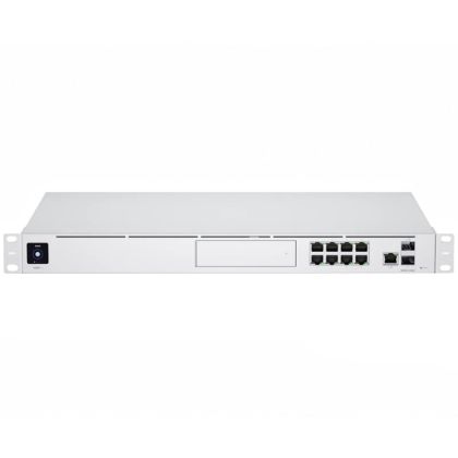 Sistem multi-aplicație UniFi cu montare în rack 1U 10 Gbps cu extindere HDD de 3,5" și comutator cu 8 porturi
