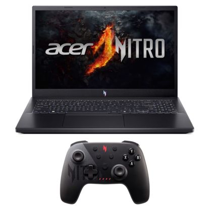Лаптоп Acer Nitro V15, ANV15-41-R948, AMD Ryzen 7 7735HS( up to 4.55GHz, 12MB), 15.6" FHD(1920x1080)IPS 144Hz, 1*16GB DDR5 (1 slot free), 512 GB PCIe NVMe SSD, NVIDIA GeForce RTX 4050 6GB GDDR6, Wi-Fi AX, BT, No OS, Black + Nitro Wireless gamepad in the b