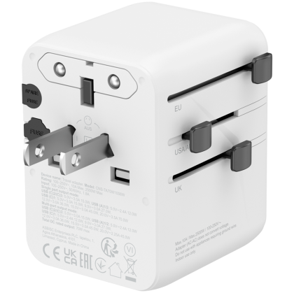 CANYON Travel Adapter OnTour 20 EU/UK/US/AUS 70W  White