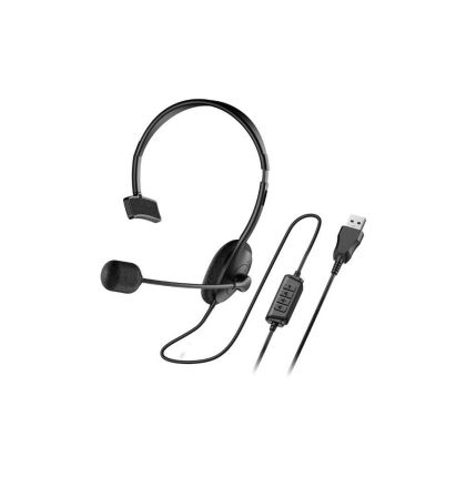 Genius Single Ear Headset - HS-100U, Mic, USB, Black