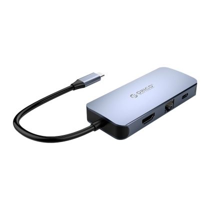 Stație de andocare Orico Docking station Type-C Power Distribution 3.0 100W - LAN, HDMI, Type-C x 1, USB3.0 x 3 - MC-U602P