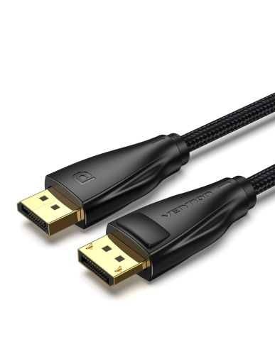 Vention кабел Display Port 1.4 DP M / M 8K 1.5m - Cotton Braided, Black - HCCBG