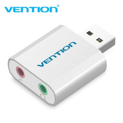Vention USB Sound card - Headphones, Mic, Silver - VAB-S13