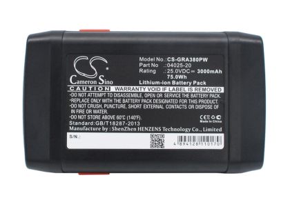 Camera Battery for Lawn Mower  GARDENA 648872, 8838, Accu-Spindelmaher 380 Li, 04025-20  25V 3000mAh Cameron Sino