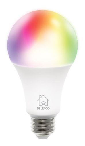 Bec RGB inteligent DELTACO SH-LE27RGB, E27, WiFI 2.4GHz, 9W, 810lm, reglabil, alb