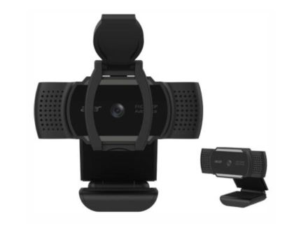 Webcam Acer USB Webcam Built in Microphone - max. resolution FHD (1920x1080), Frame rate -30fps, 2.0 Mega Pixel, Auto Focus, View Angle -80 degree, Omni-directional Auto noise reduction, USB A 2.0, Lens cover, Windows, Chrome, IoS, Black