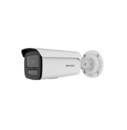 Camera HikVision 4 MP Acusense Smart Hybrid Light Fixed Bullet Network Camera, 4 mm, F1.6, IR, White Light up to 80m, H.265+, IP67, built-in Microphone, built-in memory card slot (up to 512GB), 12Vdc/PoE 11W