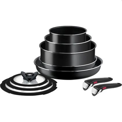 Set of pans and pots Tefal L1539053 Easy Cook & Clean 10pcs set : FP24/28 + SCP 16/20 with lids + sautepan 24 with lid + 2 handles