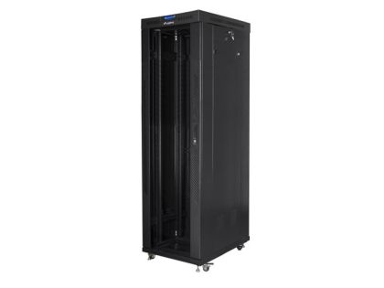 Communication cabinet Lanberg rack cabinet 19" free-standing 42U/600x1000 (flat pack) with glass door lcd black v2