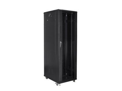 Communication cabinet Lanberg rack cabinet 19" free-standing 42U / 800x800 self-assembly flat pack, black