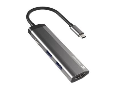 Docking station Natec Fowler Multiport Adapter 4 in 1, 2xUSB 3.0 HUB, HDMI 4K, USB-C PD, Slim