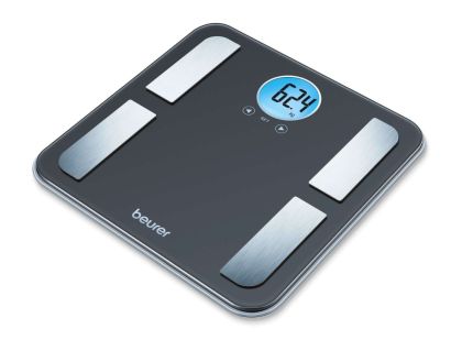 Scale Beurer BF 195 diagnostic bathroom scale; round LCD display; Weight, body fat, body water, muscle percentage, bone mass, AMR calorie display; 180 kg