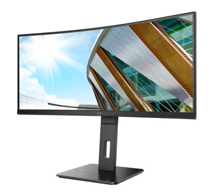 Monitor AOC CU34P2A, 34" Curved 1500R, VA, WLED, 3440x1440@100Hz, 4ms GtG, 1ms MPRT, 300cd m/2, 3000:1, 50M:1 DCR, Adaptive Sync, FlickerFree, Low Blue Light, 3Wx2, Tilt, Height Adjust, Swivel, 2xHDMI, DP, USB hub