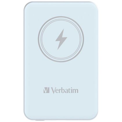 External battery Verbatim MCP-5BE Power Pack 5000 mAh with UBS-C® PD 20W / Magnetic Wireless Charging 15W Blue