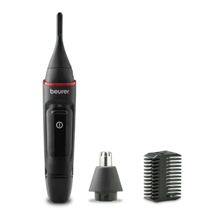 Beurer MN3X mini trimmer; For trimming and shaping eyebrows, nose and ear hairs; 2 attachments and extra comb attachment 3/6 mm; Splash-proof (IPX4)