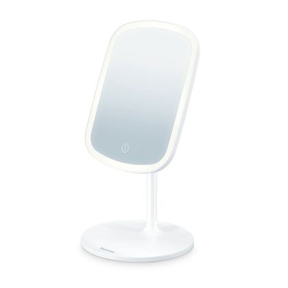 Cosmetic mirror Beurer BS 47 Illuminated cosmetics mirror with practical magnetic holder, touch-sensor, 3 different light options, 3 adjustable light intensities, Extra-large mirror surface - 21 cm, Bright LED light with 33 LEDs
