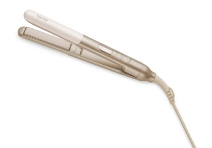 Press Beurer HS 70 Hair straightener, Ceramic-coated heating plates, Rounded housing, Ion function, Multi-stage temperature setting from 100°C - 220 °C, Automatic switch-off after 30 minutes, Button lock, heat-resistant storage bag