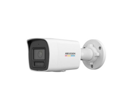 Camera HikVision 4 MP ColorVu with Smart Hybrid Light Fixed Bullet Network Camera, 4 mm, F1.0, IR, White Light up to 30m, H.265+, IP67, built-in microphone, 12Vdc/PoE 7.5W